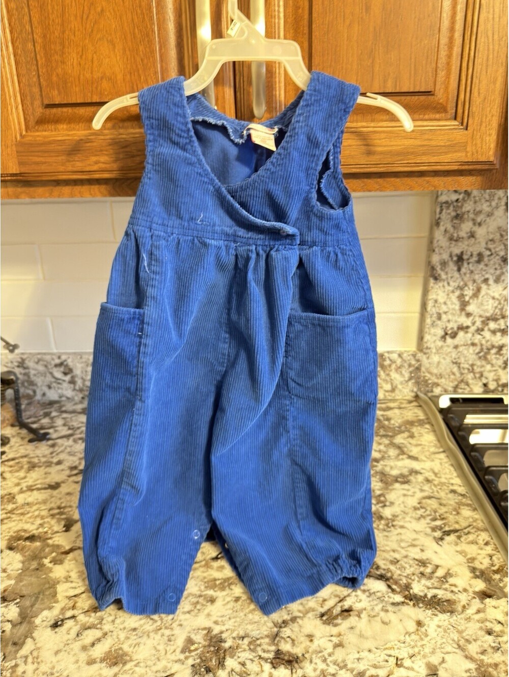 Petite Club Blue Corduroy Romper 24 Months Toddler Cotton Sleeveless Pockets